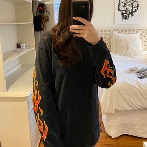 Urban Outfitters oversized shirt with flames